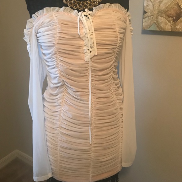 Fashionnova Curve Ruched Mesh Dress - Picture 5 of 8